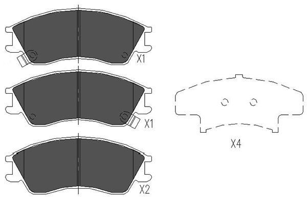 KAVO PARTS Комплект тормозных колодок, дисковый тормоз KBP-8012